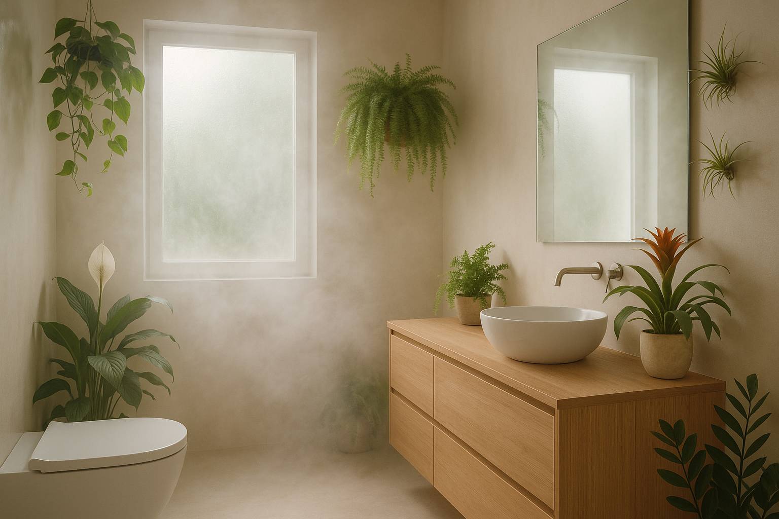 Plantas que crecen bien en baños con poca luz y humedad